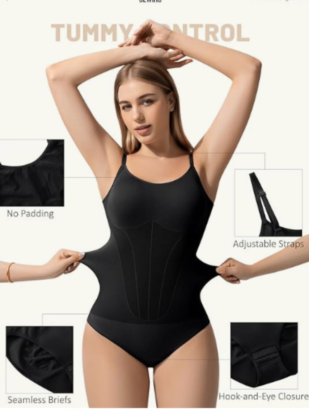 NWT Women's Shapewear Black Size Large - Picture 2 of 4